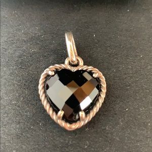 David Yurman Heart Black Onyx Necklace Pendant